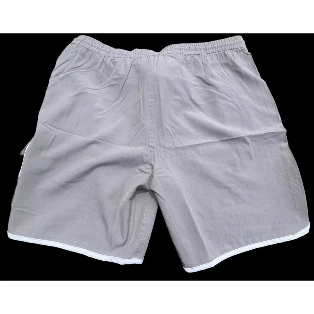 Reel Life Mens Gray Swim Trunks Shorts Lightweight pockets drawstring Large